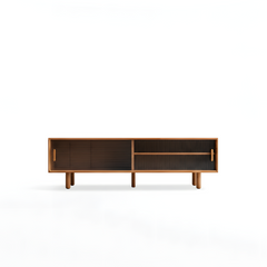 Modern TV Cabinet Entertainment Unit Stand Storage Lowline Wooden Scandinavian Solid Oak 130cm