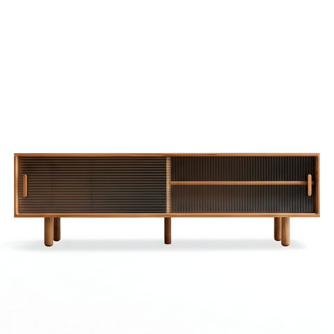 Modern TV Cabinet Entertainment Unit Stand Storage Lowline Wooden Scandinavian Solid Oak 150cm