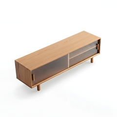 Modern TV Cabinet Entertainment Unit Stand Storage Lowline Wooden Scandinavian Solid Oak 150cm