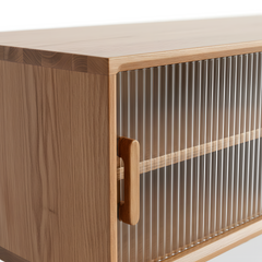 Modern TV Cabinet Entertainment Unit Stand Storage Lowline Wooden Scandinavian Solid Oak 150cm