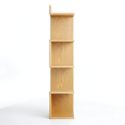 Modern Floating Zig Zag Wall Shelf Hanging Solid American Oak Wood Minimalist Multi Tier Wooden Display Easy to Install for Home or Office