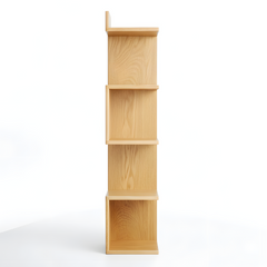 Modern Floating Zig Zag Wall Shelf Hanging Solid American Oak Wood Minimalist Multi Tier Wooden Display Easy to Install for Home or Office