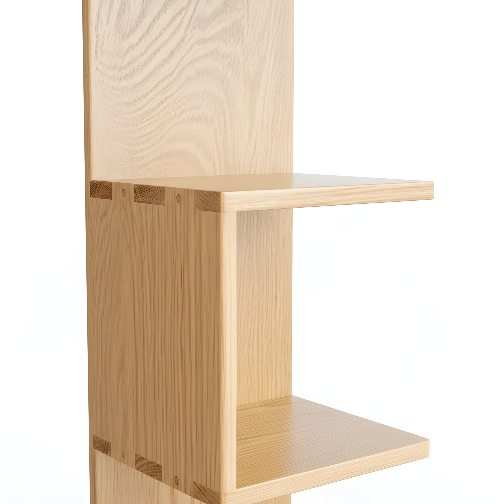 Modern Floating Zig Zag Wall Shelf Hanging Solid American Oak Wood Minimalist Multi Tier Wooden Display Easy to Install for Home or Office